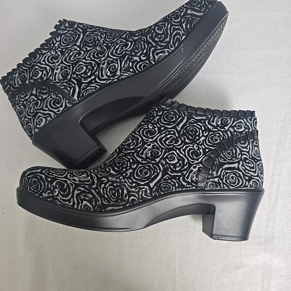 Alegria Womens Hannah Peony Spray‎ Ankle Boots Black Floral EU 40 US 9.5 Artsy